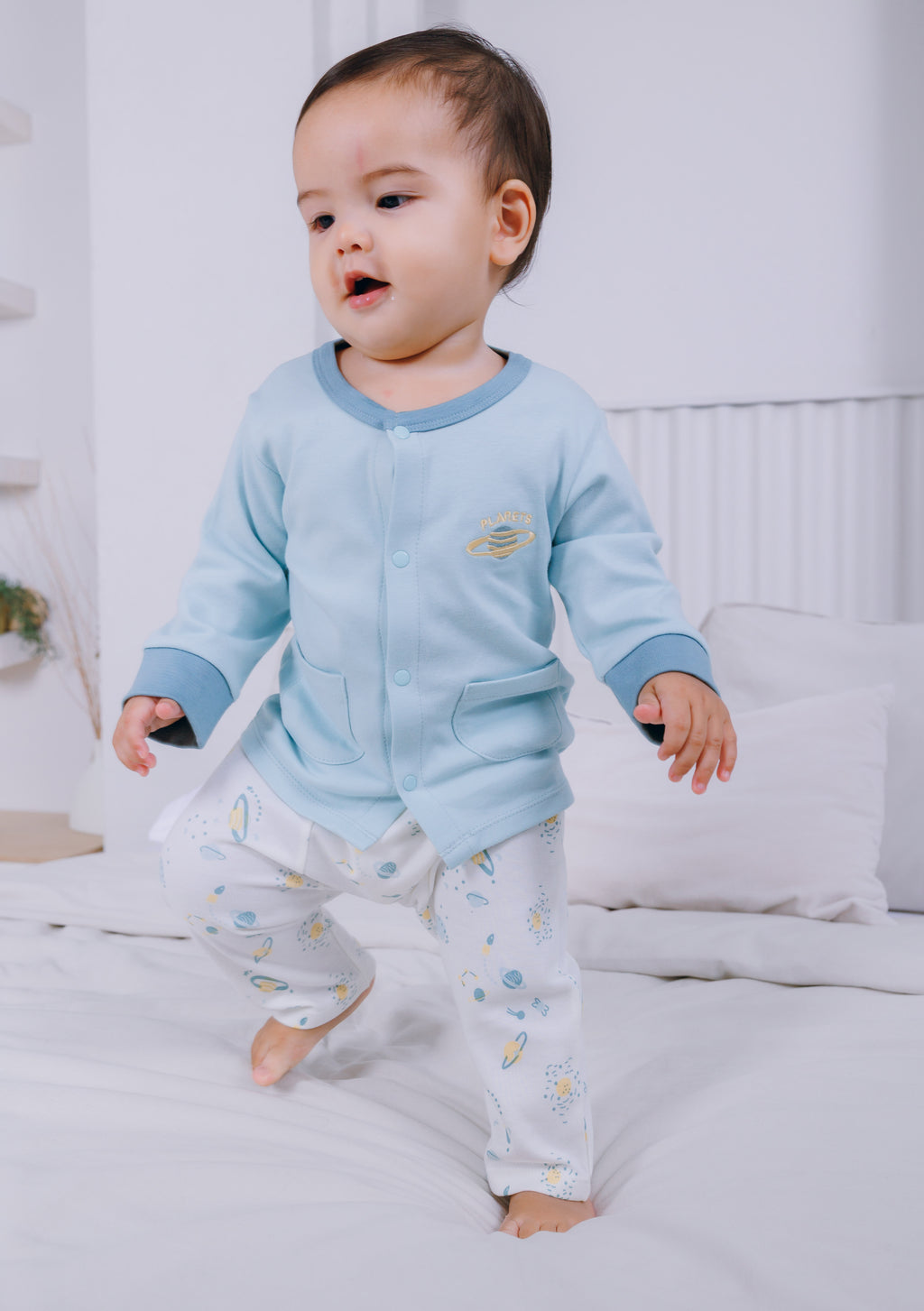Cap, Cardigan & Diaper Pant (3 Piece Set)