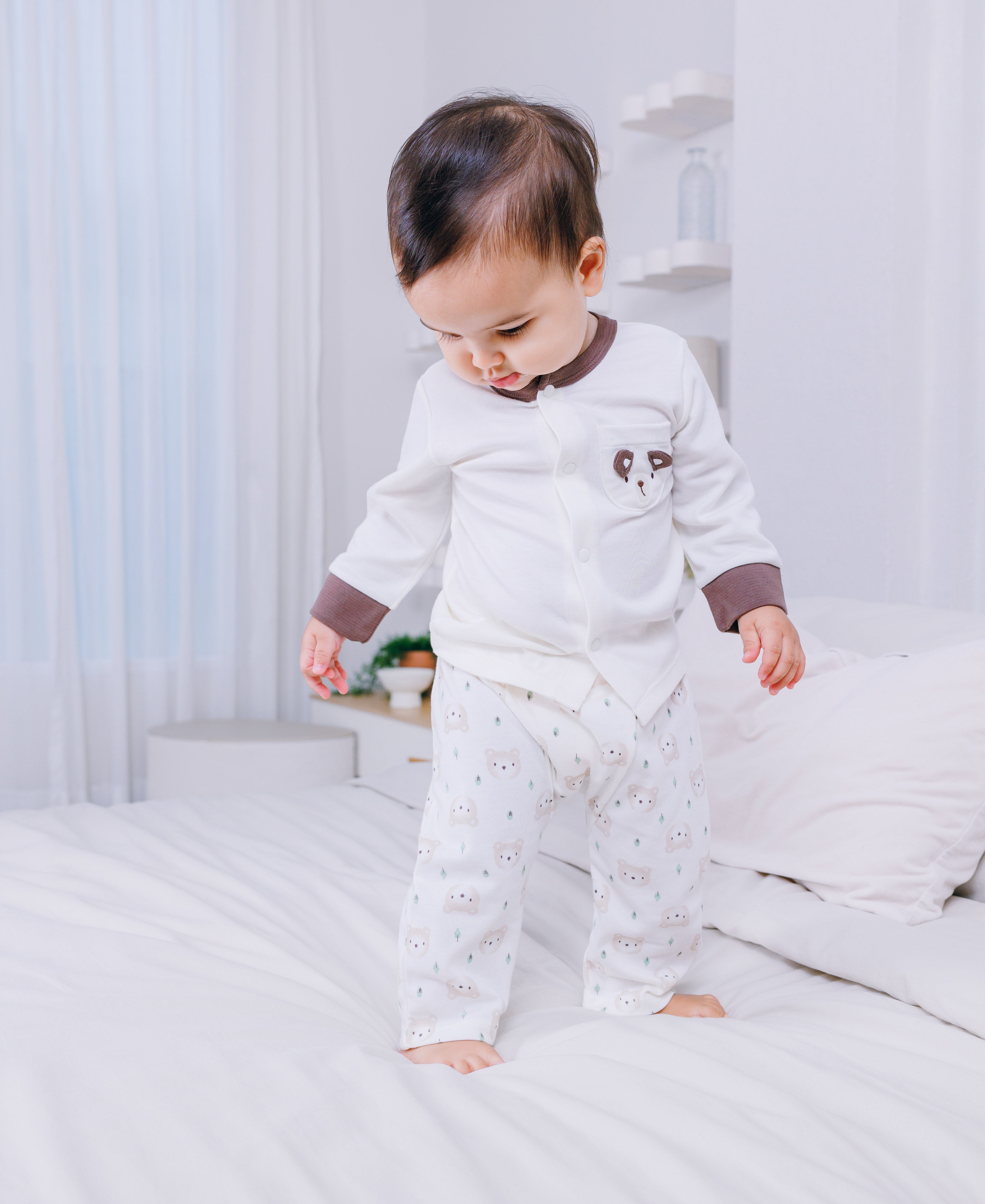 Cap, Cardigan & Diaper Pants (3 Piece Set)