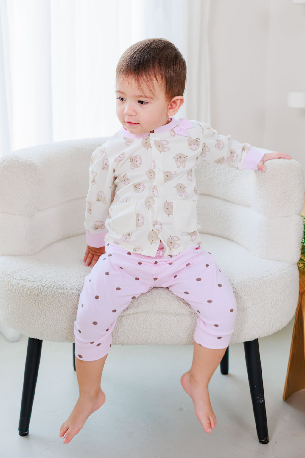 Cap, Cardigan & Pants (3 Piece Set)