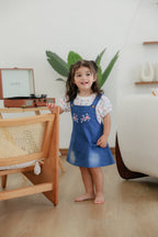 Bodysuit & Denim Bib Dress (2 Piece Set)