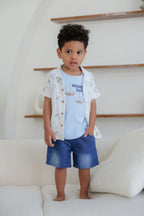 Shirt, Tank Top & Denim Shorts (3 Piece Set)