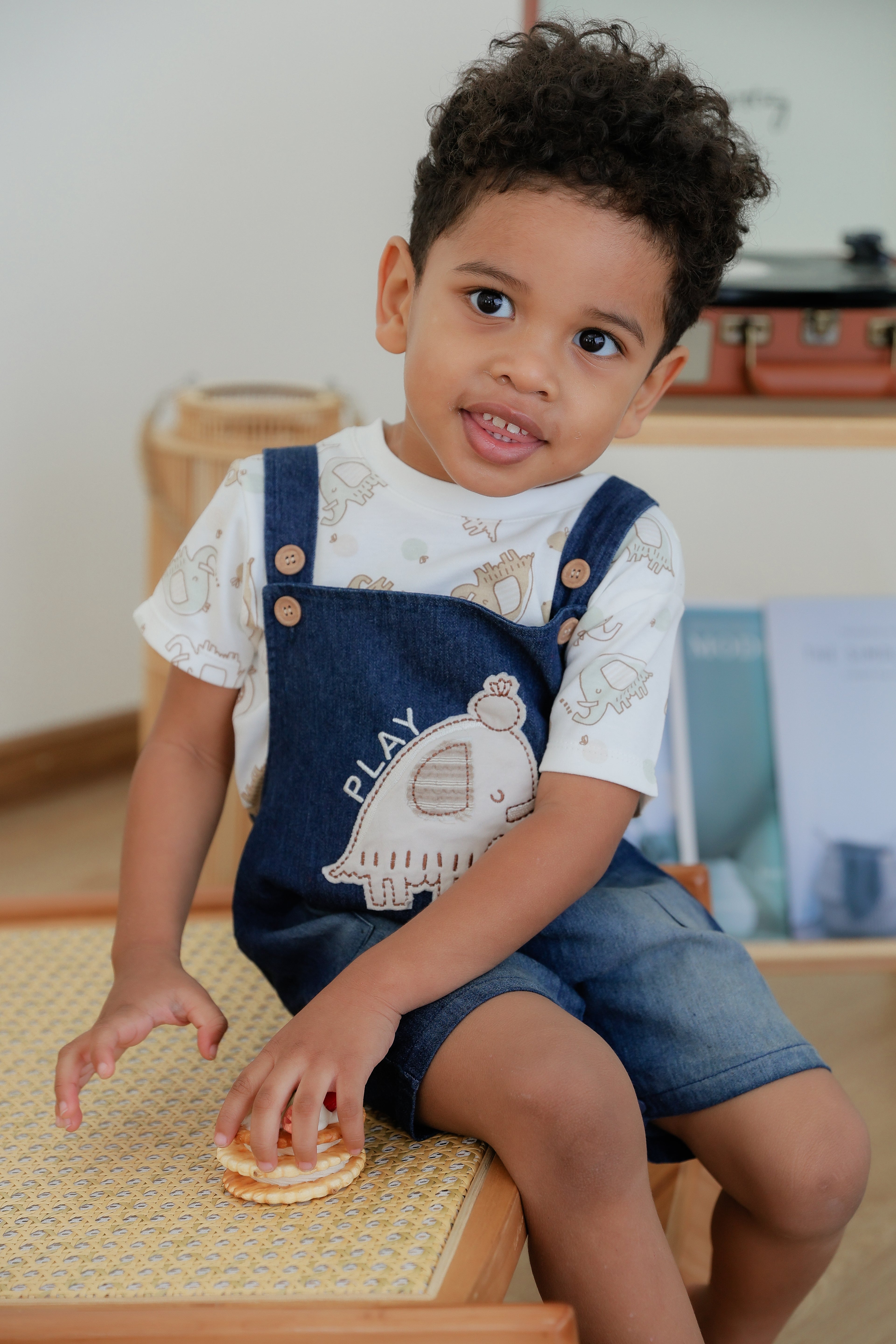 T-Shirt & Denim Bib Pant (2 Piece Set)