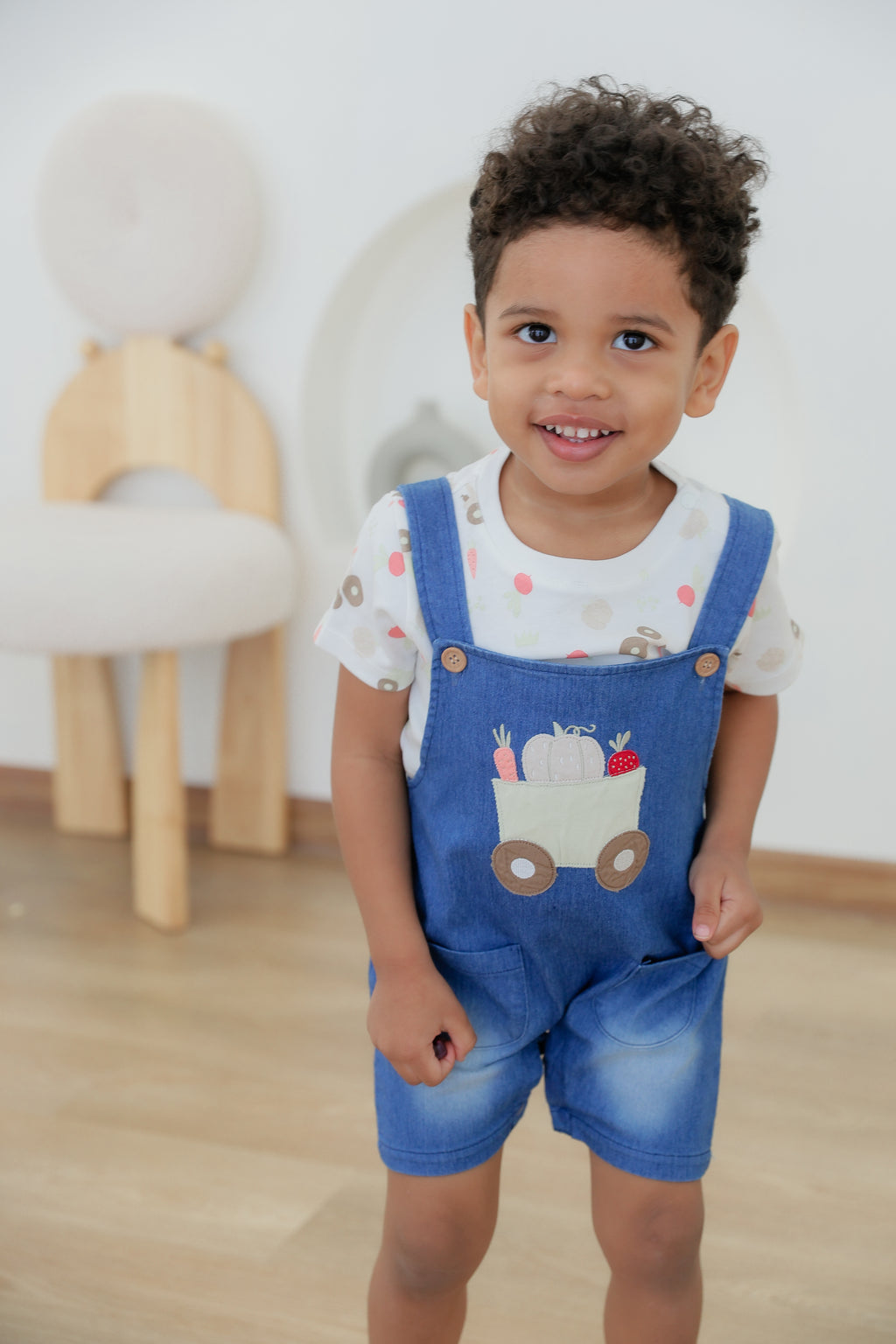 T-Shirt & Denim Bib Pant (2 Piece Set)