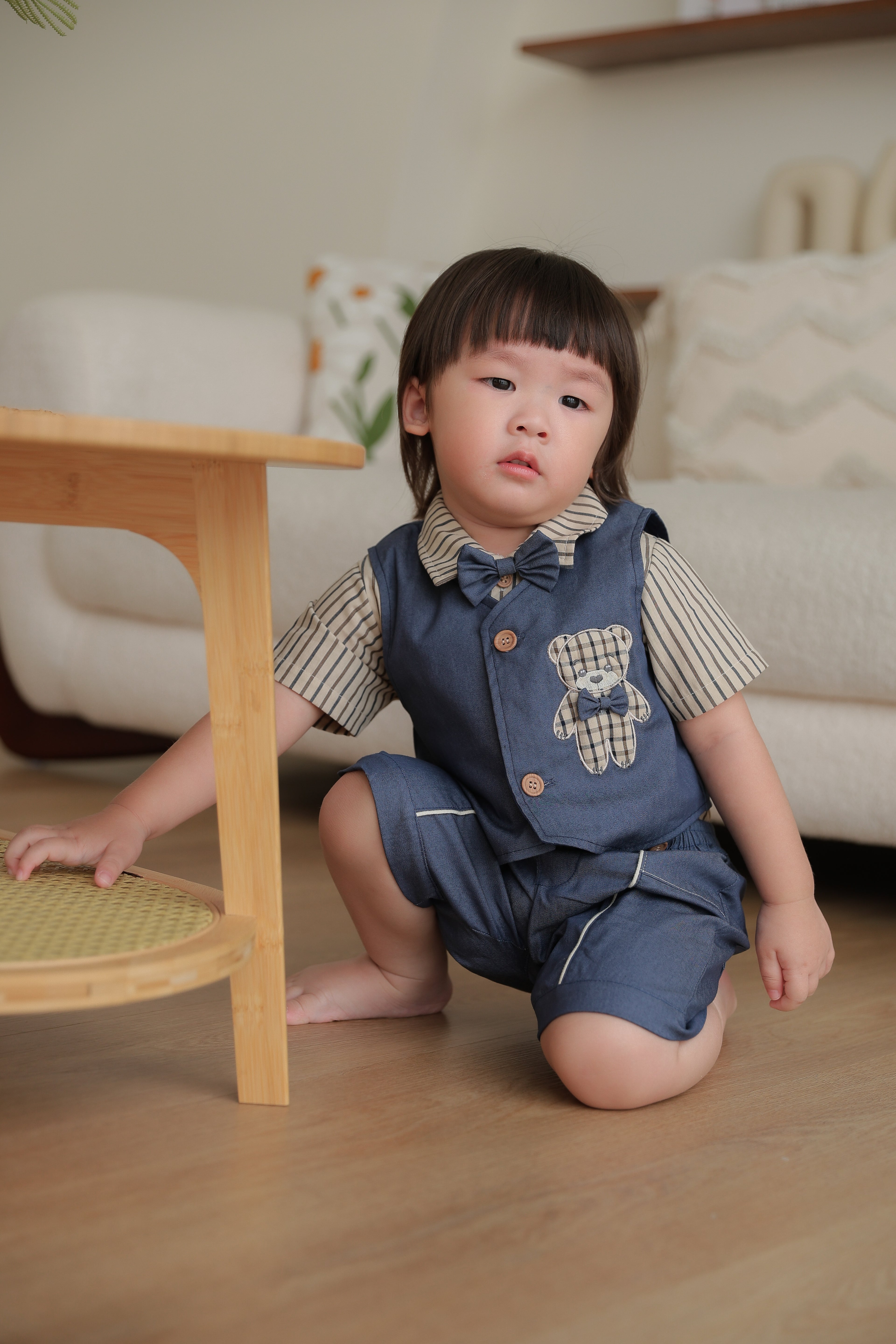 Denim Bear Shirt & Shorts (2 Piece Set)