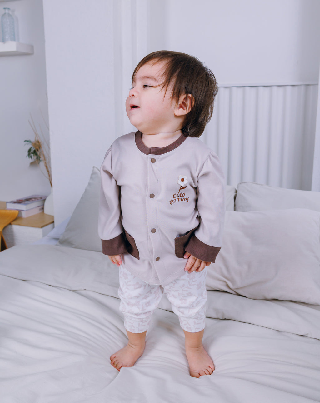 Cap, Cardigan & Pants (3 Piece Set)