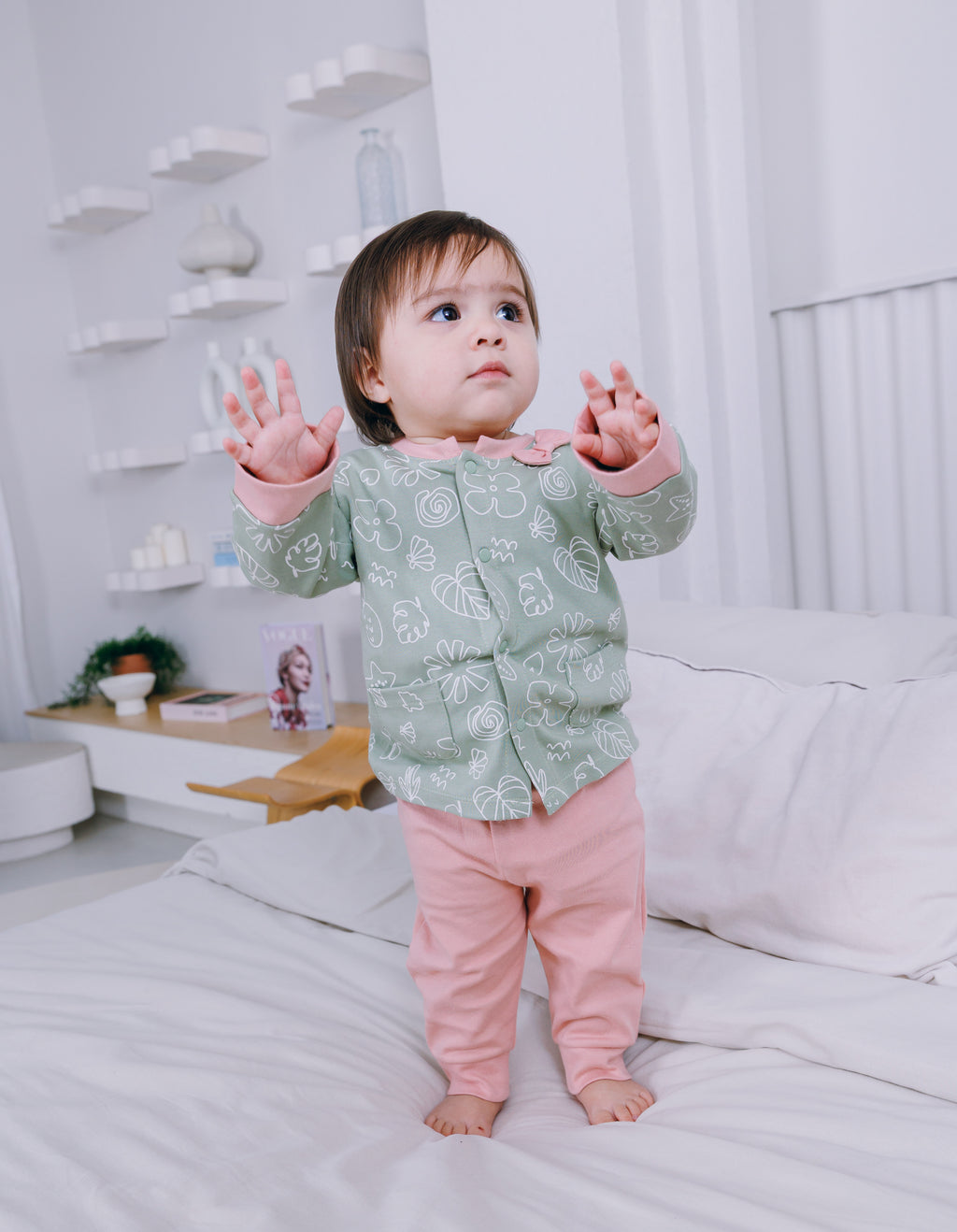 Cap, Cardigan & Pants (3 Piece Set)